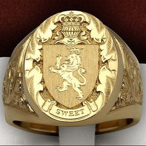 Stylish Punk Vintage Lion Design Animal Rock Rings for Men, MLNN1373